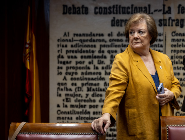 La presidenta del Tribunal de Cuentas, Enriqueta Chicano, en la comisión de investigación del Senado sobre el 'caso Koldo'.