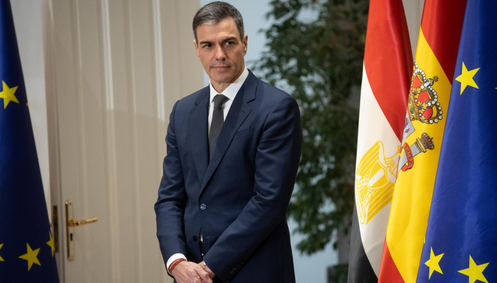 Archivo - El presidente del Gobierno, Pedro Sánchez, tras un encuentro con el presidente de Egipto, Abdelfatah al-Sisi, en el Palacio de la Moncloa, a 19 de febrero de 2025.