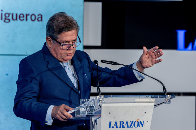 Archivo - El exministro y autor del epílogo, Federico Trillo-Figueroa, durante la presentación del libro ‘Manuel Fraga, una biografía intelectual’, en La Razón, a 20 de noviembre de 2024, en Madrid (España). Este libro, escrito por Jesús Trillo-Figueroa,