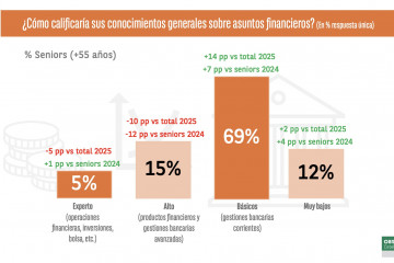 El 70% de la población sénior solo domina operaciones básicas de su cuenta corriente, según el Observatorio Cetelem.