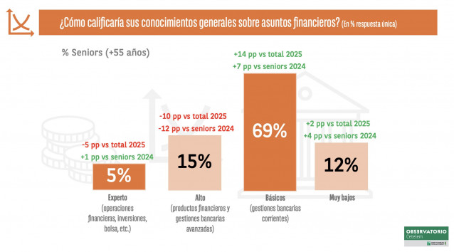 El 70% de la población sénior solo domina operaciones básicas de su cuenta corriente, según el Observatorio Cetelem.