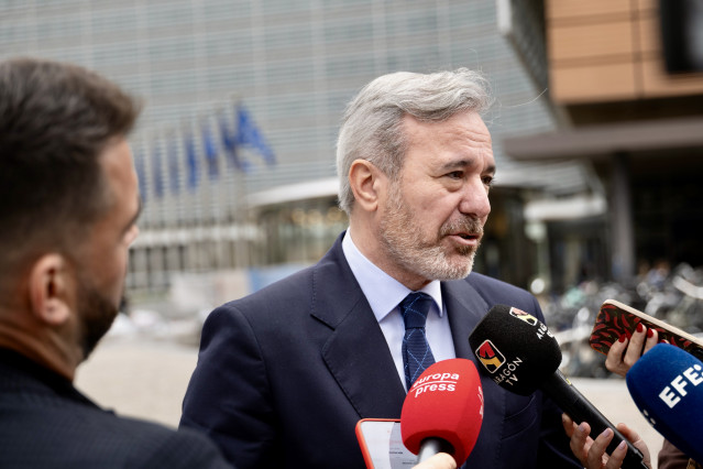 El presidente del Gobierno de Aragón, Jorge Azcón, en Bruselas.