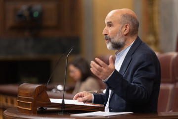 El diputado del BNG Néstor Rego, interviene durante una sesión plenaria, en el Congreso de los Diputados, a 14 de octubre de 2025, en Madrid (España).