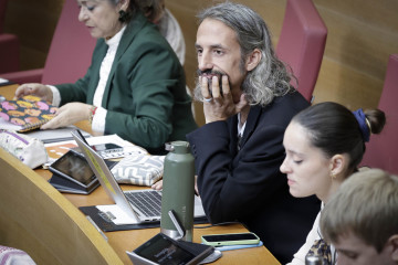 El diputado de Compromís en Les Corts Juan Bordera, este miércoles en el pleno