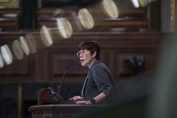 La diputada del Grupo Mixto Águeda Micó interviene durante una sesión plenaria, en el Congreso