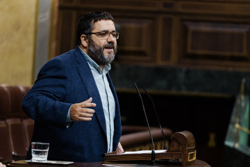 El diputado de Sumar Vicenç Vidal, interviene durante una sesión plenaria, en el Congreso de los Diputados, a 14 de octubre de 2025, en Madrid (España).