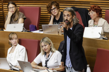 El diputado por Compromís Juan Bordera interviene en la sesión de control en Les Corts