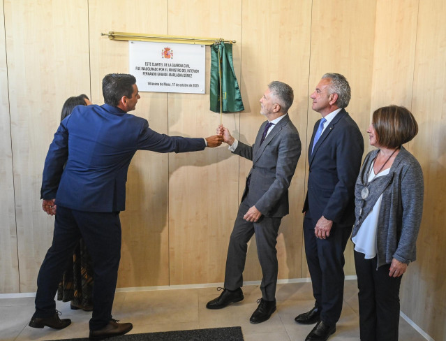 Grande-Marlaska, durante la inauguración del cuartel de la Guardia Civil en Villasana de Mena.