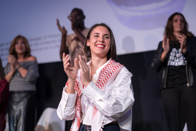 La eurodiputada de Podemos, Irene Montero, durante una intervención en la  Universidad de Otoño de Podemos en el Palacio de la Prensa de Callao, a 19 de octubre de 2025, en Madrid (España).