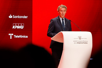 El presidente del PP, Alberto Núñez Feijóo, en el Congreso Nacional de Empresa Familias celebrado en Burgos