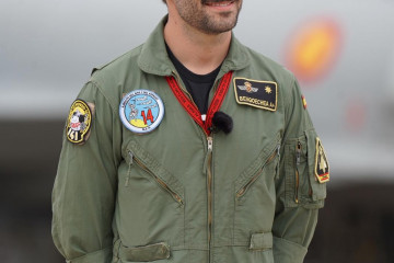 El comandante Juan Bengoechea, jefe del 141 Escuadrón del Ala 14