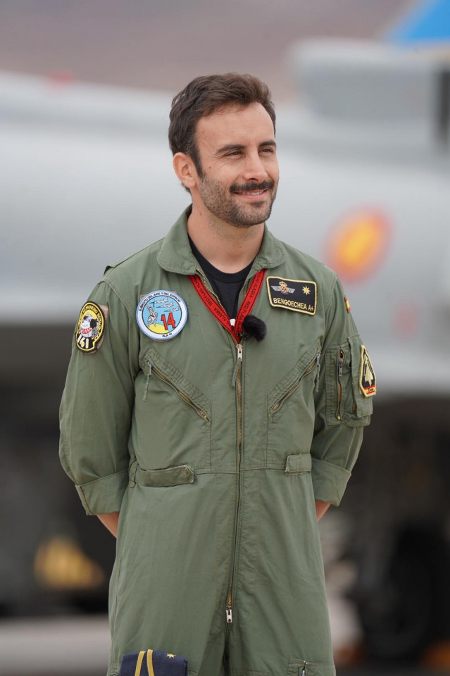 El comandante Juan Bengoechea, jefe del 141 Escuadrón del Ala 14