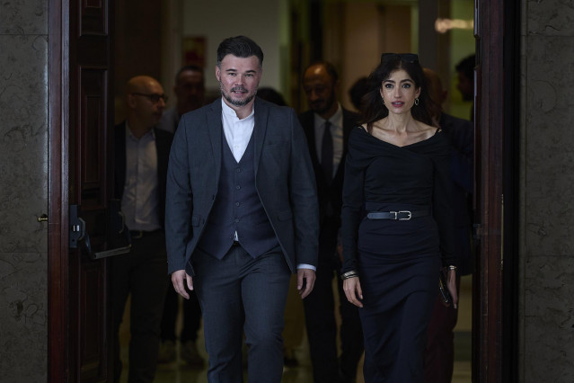 El diputado de ERC, Gabriel Rufián, a su llegada a la Junta de Portavoces, en el Congreso, a 21 de octubre de 2025, en Madrid (España).