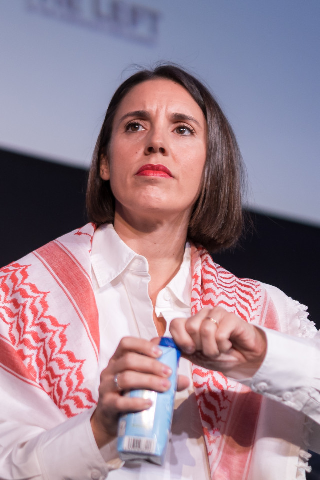 La eurodiputada de Podemos, Irene Montero, durante una intervención en la  Universidad de Otoño de Podemos en el Palacio de la Prensa de Callao, a 19 de octubre de 2025, en Madrid (España). La Alianza de la Izquierda Europea y Podemos celebran la Uni de O