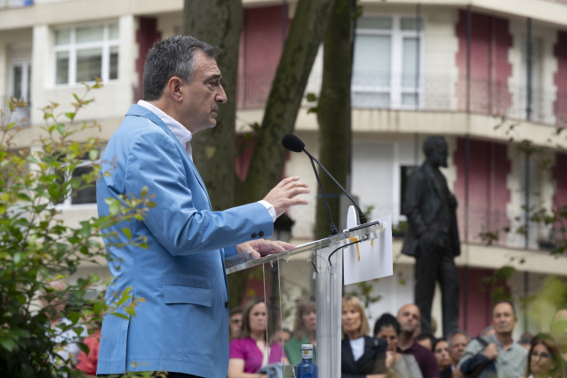 Archivo - El presidente del EBB del PNV, Aitor Esteban, durante su intervención en la celebración del 130 aniversario de la fundación de EAJ-PNV, a 28 de julio de 2025, en Bilbao, Bizkaia