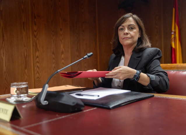 La Gerente del Partido Socialista Obrero Español (PSOE), Ana María Fuentes Pacheco, comparece ante la comisión sobre el caso Koldo, en el Senado, a 23 de octubre de 2025, en Madrid (España).
