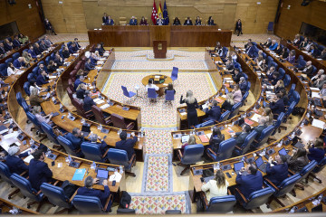 El hemiciclo de la Asamblea de Madrid durante un pleno en la Asamblea de Madrid, a 23 de octubre de 2025, en Madrid (España). El pleno debate sobre la situación de la Universidad Madrileña y del tr