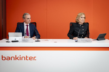 La consejera delegada de Bankinter, Gloria Ortiz, durante una rueda de prensa, en la sede de Bankinter, a 23 de octubre de 2025, en Madrid (España).