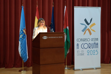 La vicepresidenta segunda y ministra de Trabajo, Yolanda Díaz, en un congreso de técnicos de Hacienda