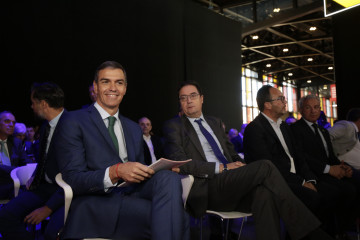 El presidente del Gobierno, Pedro Sánchez, en la clausura del Encuentro Internacional de Seguridad de la Información (ENISE) el pasado 16 de octubre en León.