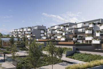 Imagen digital de cómo quedará el complejo La Solana, en Valdebebas (Madrid), cuando se complete su construcción.