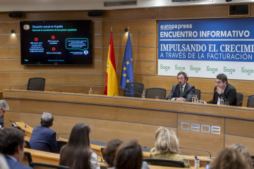 El director general de Sage Iberia, José Luis Martín Zabala, durante el Encuentro Informativo ‘Unlocking growth. Frictionless trade for smes powered by e-invoicing and AI’, organizado por Europa