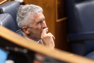 Archivo - El ministro de Interior, Fernando Grande-Marlaska, durante una sesión plenaria en el Congreso