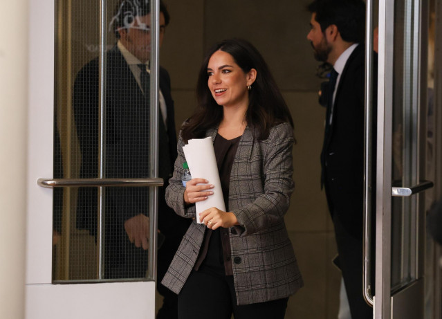 La portavoz de Vox en el Congreso, Pepa Millán, durante una rueda de prensa, en el Congreso de los Diputados, a 28 de octubre de 2025, en Madrid (España).