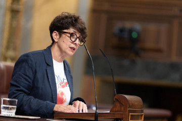 Maribel Vaquero Montero, portvoz del PNV, en la tribuna del hemiciclo