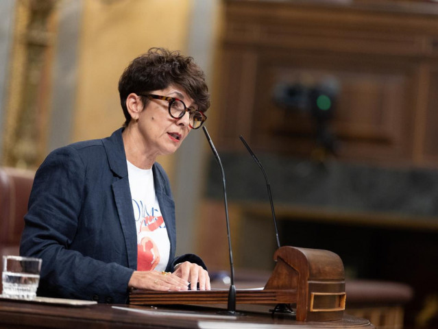 Maribel Vaquero Montero, portvoz del PNV, en la tribuna del hemiciclo
