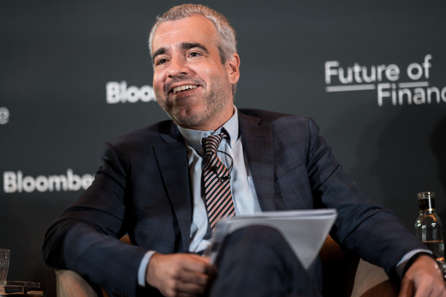 El presidente y Consejero delegado de Aena, Maurici Lucena, interviene durante el foro de Bloomberg 