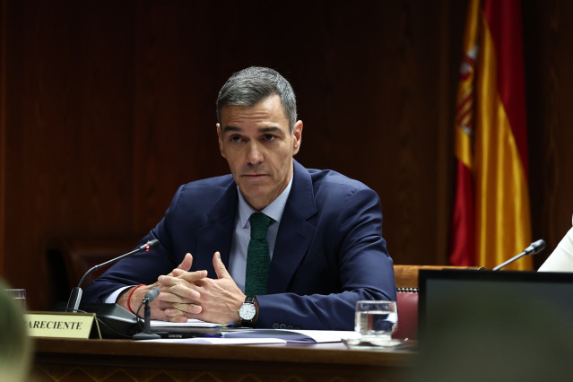 El presidente del Gobierno, Pedro Sánchez, comparece en la Comisión de Investigación sobre el 'caso Koldo', en el Senado, a 30 de octubre de 2025, en Madrid (España).