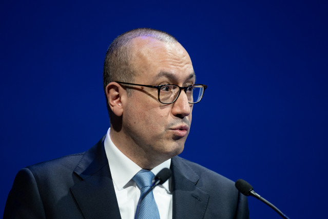 Archivo - El consejero delegado, Onur Genç, durante una rueda de prensa, en el Auditorio Ciudad BBVA, a 30 de enero de 2025, en Madrid (España).