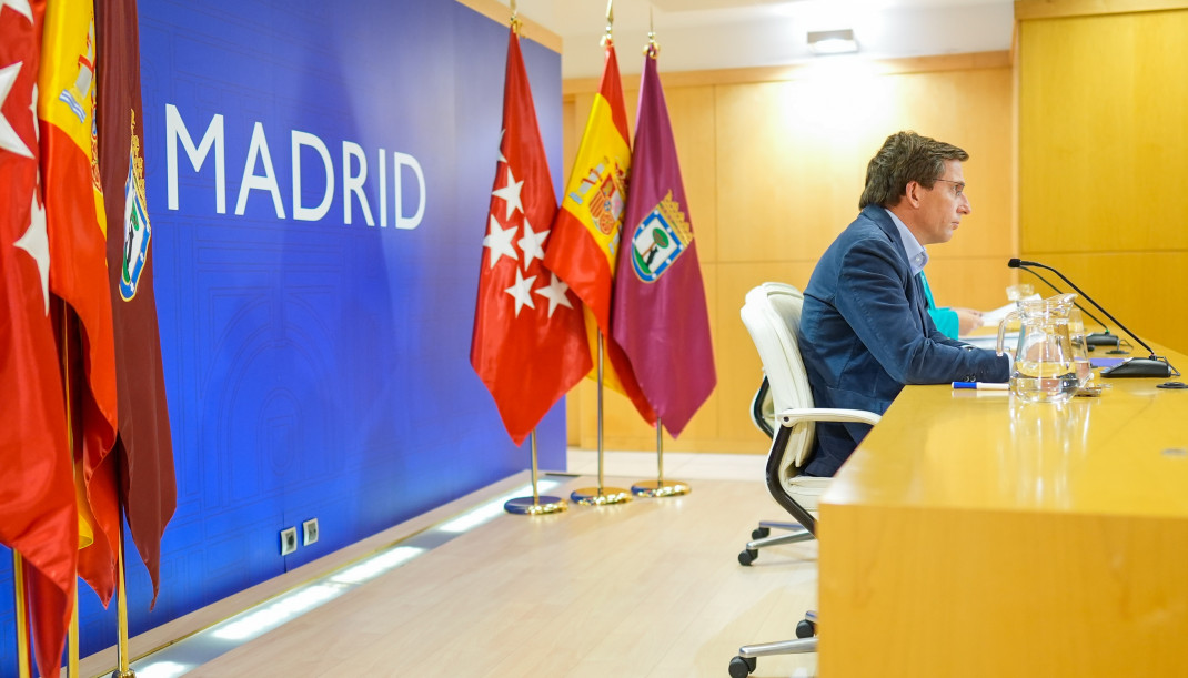Archivo - El alcalde de Madrid, José Luis Martínez-Almeida, en la rueda de prensa posterior a la Junta de Gobierno