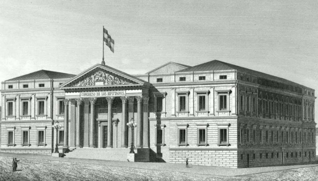 Edificio original del Congreso de los Diputados en la Carrera de San Jerónimo