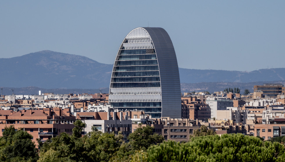 Sede del BBVA en Madrid, a 3 de octubre de 2025, en Madrid (España).