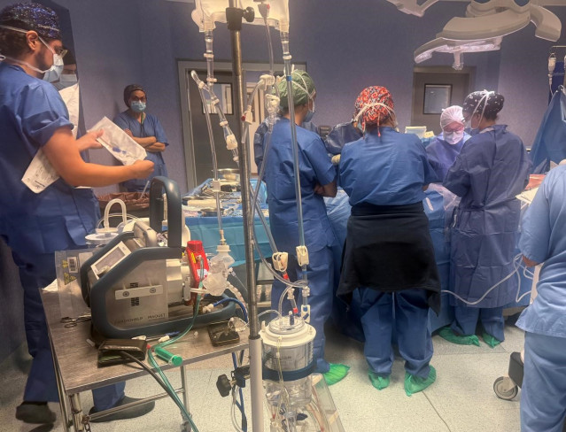 Archivo - Imagen de archivo de una intervención en quirófano de un hospital de la sanidad pública andaluza.