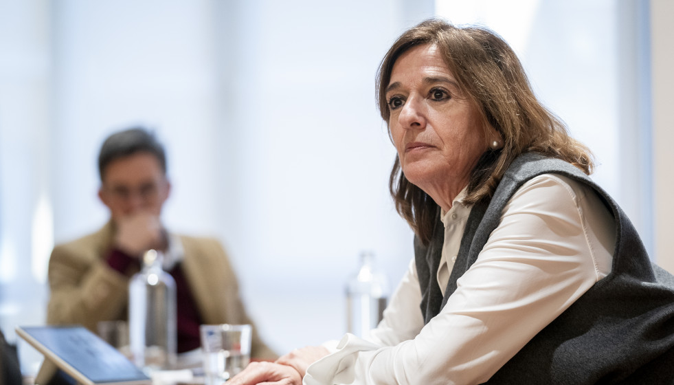 Archivo - La presidenta de UNESPA, Mirenchu del Valle Schaan, durante una entrevista para Europa Press, a 2 de febrero de 2024, en Madrid (España).