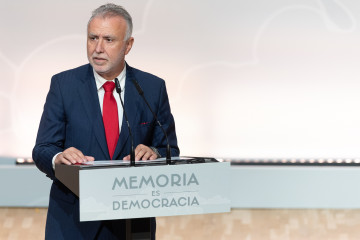 El ministro de Política Territorial y Memoria Democrática, Ángel Víctor Torres, durante un acto con motivo del 'Día de Recuerdo y Homenaje a todas las víctimas del golpe militar, la Guerra Civil