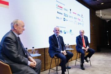 El conseller de Unión Europea y Acción Exterior de la Generalitat, Jaume Duch, durante su intervención este lunes en el Smart Cities Congress Brasil, organizado por la Cambra de Comerç Brasil-Cata