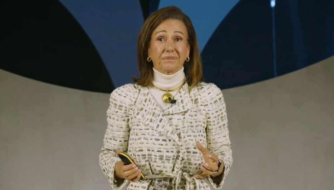La presidenta de Banco Santander, Ana Botín, interviene en la Conferencia Internacional de Banca, que celebra anualmente la entidad. El 4 de noviembre de 2025.