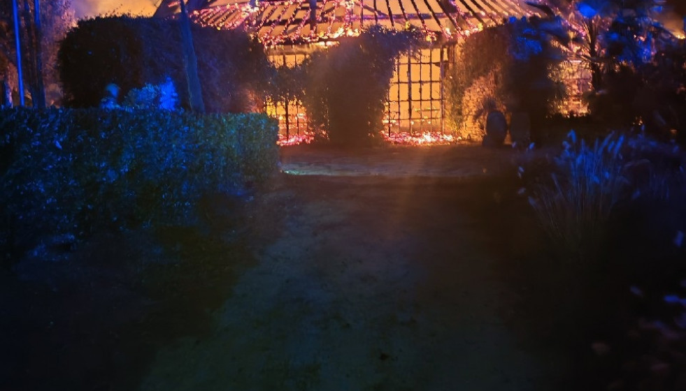 Incendio en la cúpula de madera del restaurante Mas Marroch de los hermanos Roca en Vilablareix (Girona)