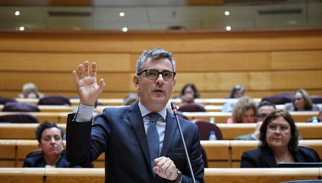 El ministro de la Presidencia, Justicia y Relaciones con las Cortes, Félix Bolaños, interviene durante una sesión de control al Gobierno en la Cámara Alta, a 21 de octubre de 2022, en Madrid (Espa