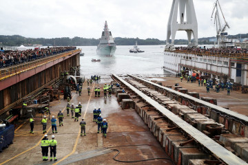 Archivo - Ceremonia de la botadura de la fragata F-111, en el astillero de Navantia, a 11 de septiembre de 2025, en Ferrol, A Coruña.