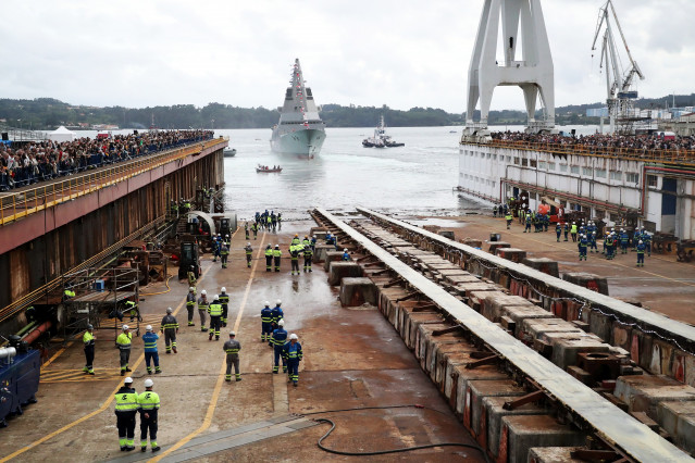 Archivo - Ceremonia de la botadura de la fragata F-111, en el astillero de Navantia, a 11 de septiembre de 2025, en Ferrol, A Coruña.