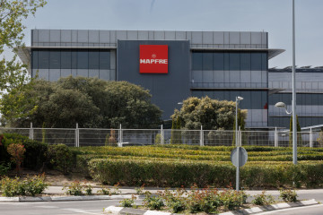 Archivo - Fachada de la sede de Mapfre, a 10 de abril de 2023, en Madrid (España).