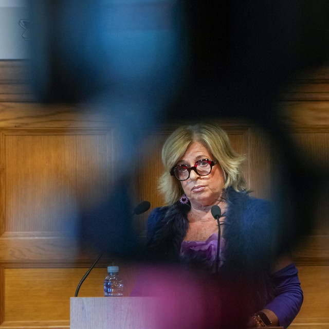 Archivo - La presidenta de COVITE, Consuelo Ordóñez, interviene durante el acto de entrega del XXIII Premio Internacional de COVITE, en el Palacio de Miramar, a 2 de noviembre de 2024, en San Sebastián, Guipúzcoa, País Vasco (España).