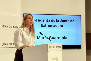 La presidenta de la Junta de Extremadura, María Guardiola, en una imagen de archivo