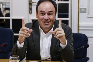 El Secretario general del Partido Popular de la Comunidad Valenciana, Juan Francisco Pérez Llorca, durante la celebración de la junta de Síndics, a 10 de noviembre de 2025, en Valencia (España).