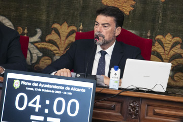 El alcalde de Alicante, Luis Barcala, en una imagen de archivo durante un pleno
